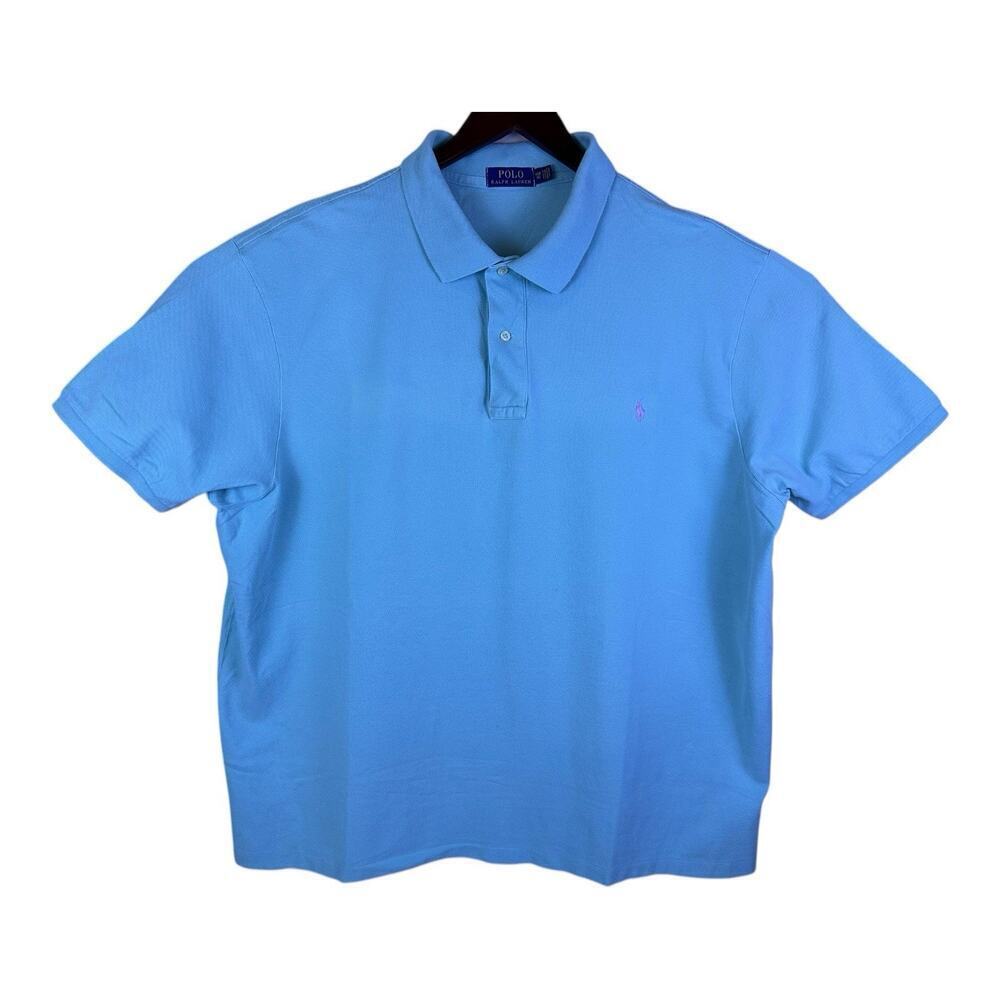 Polo Ralph Lauren Shirt Men's 3XB Light Blue Preppy Purple Pony Golf